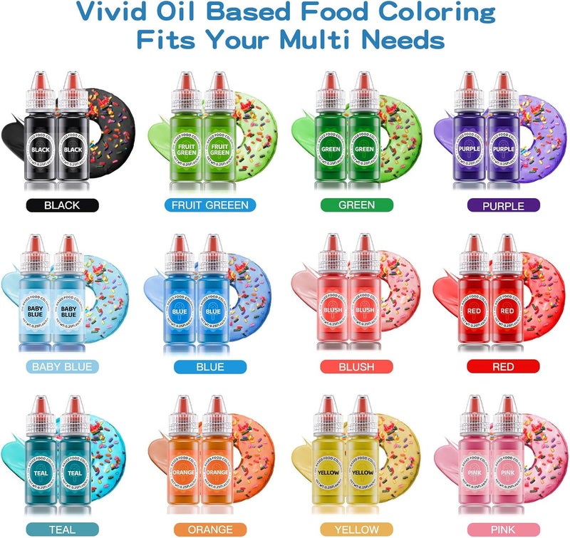 Jelife 12 Colors Oil Based Food Coloring Set - Image 2